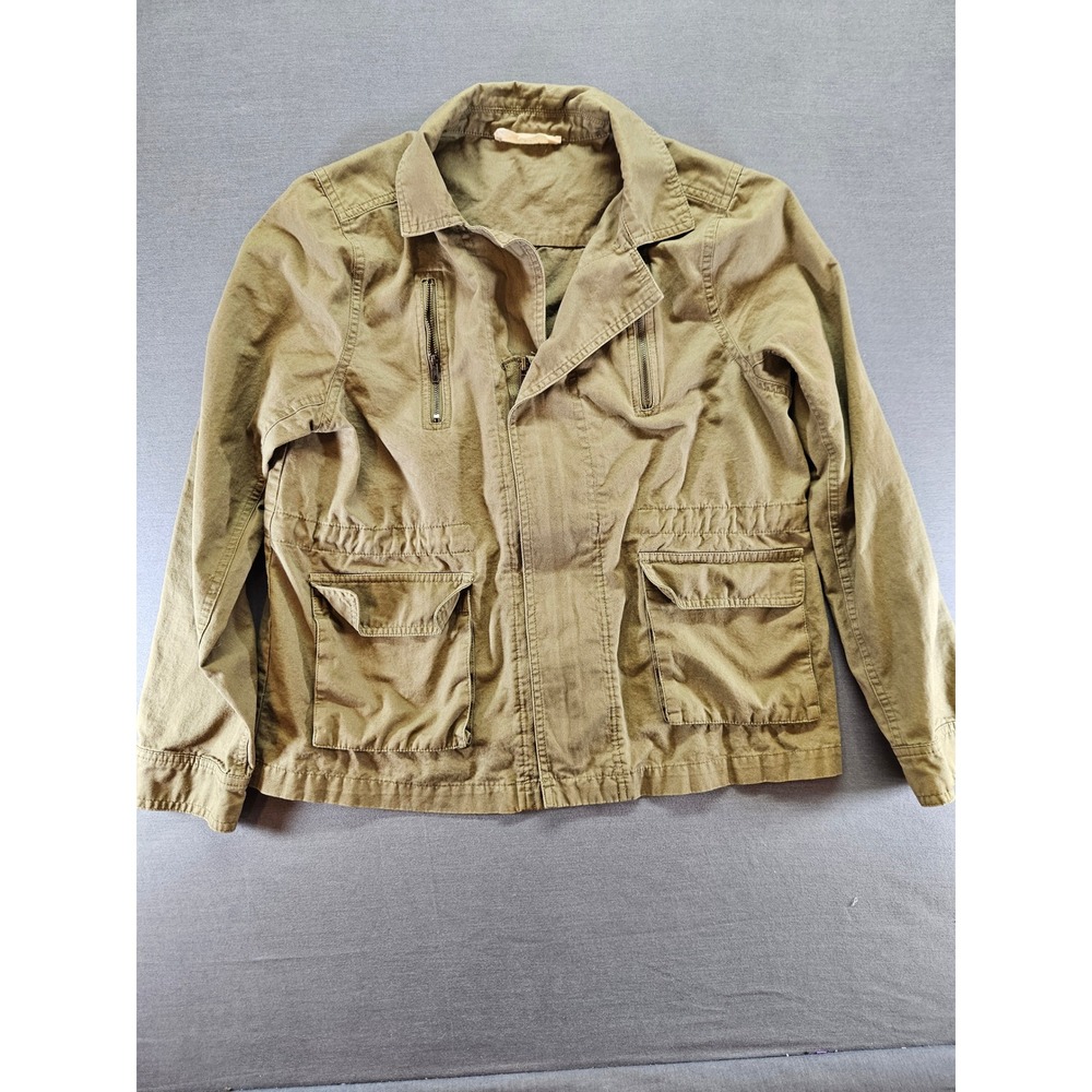 Elodie Womens Utility Jacket Olive Green Military Field Coat Size Medium